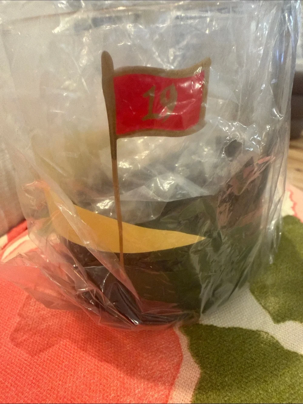 Lolita Hand-Painted '19th Hole' Rocks Glass with Red Flag Accent